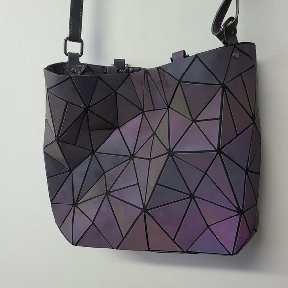 HOTONE Iridescent Geometric Prism Handbag Purse Wallet Set